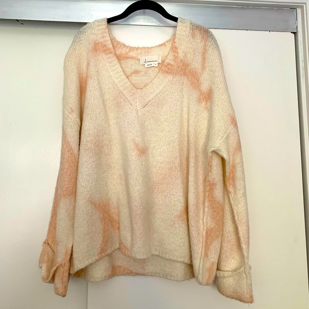 Anthropologie oversized v-neck tie dye sweater